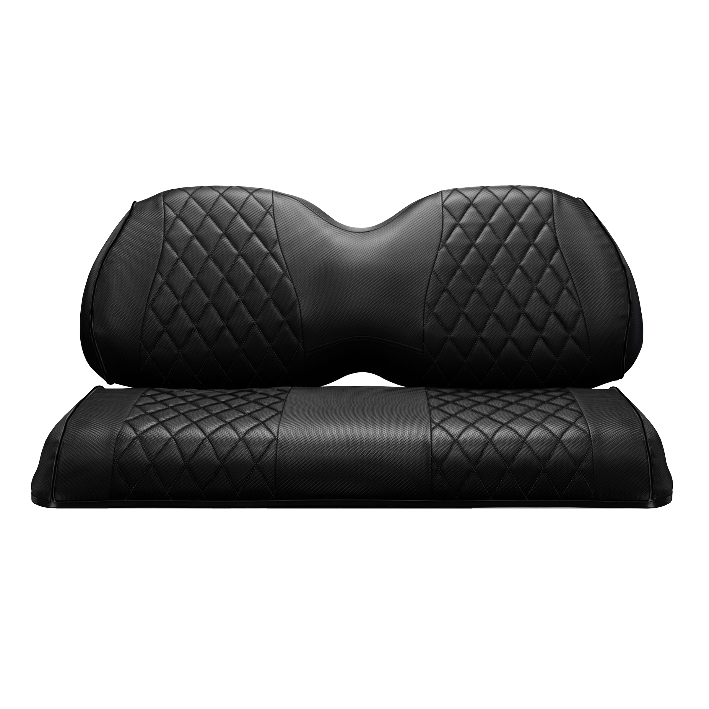 Custom Golf Cart Front Seat Replacement & Covers Set (White/Gray Carbon  Fiber)