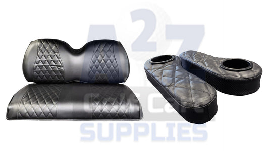 Yamaha Drive / Drive2 - EZON "No Staples Needed" A2Z Diamond Stitched Seat Covers / Arm Rest Combo