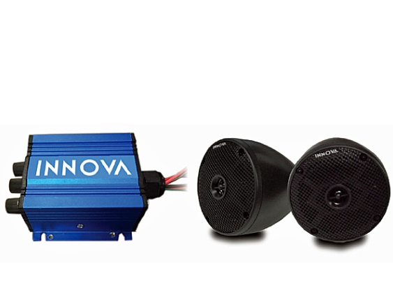 INNOVA 2 Cone and 2-Channel Mini-Amp with Bluetooth (Universal Fit)
