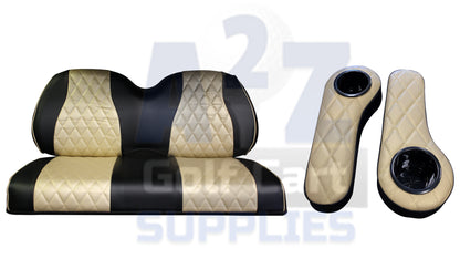 EZGO TXT/RXV - Staple On Diamond Seat Cover/ Arm Rest Combo