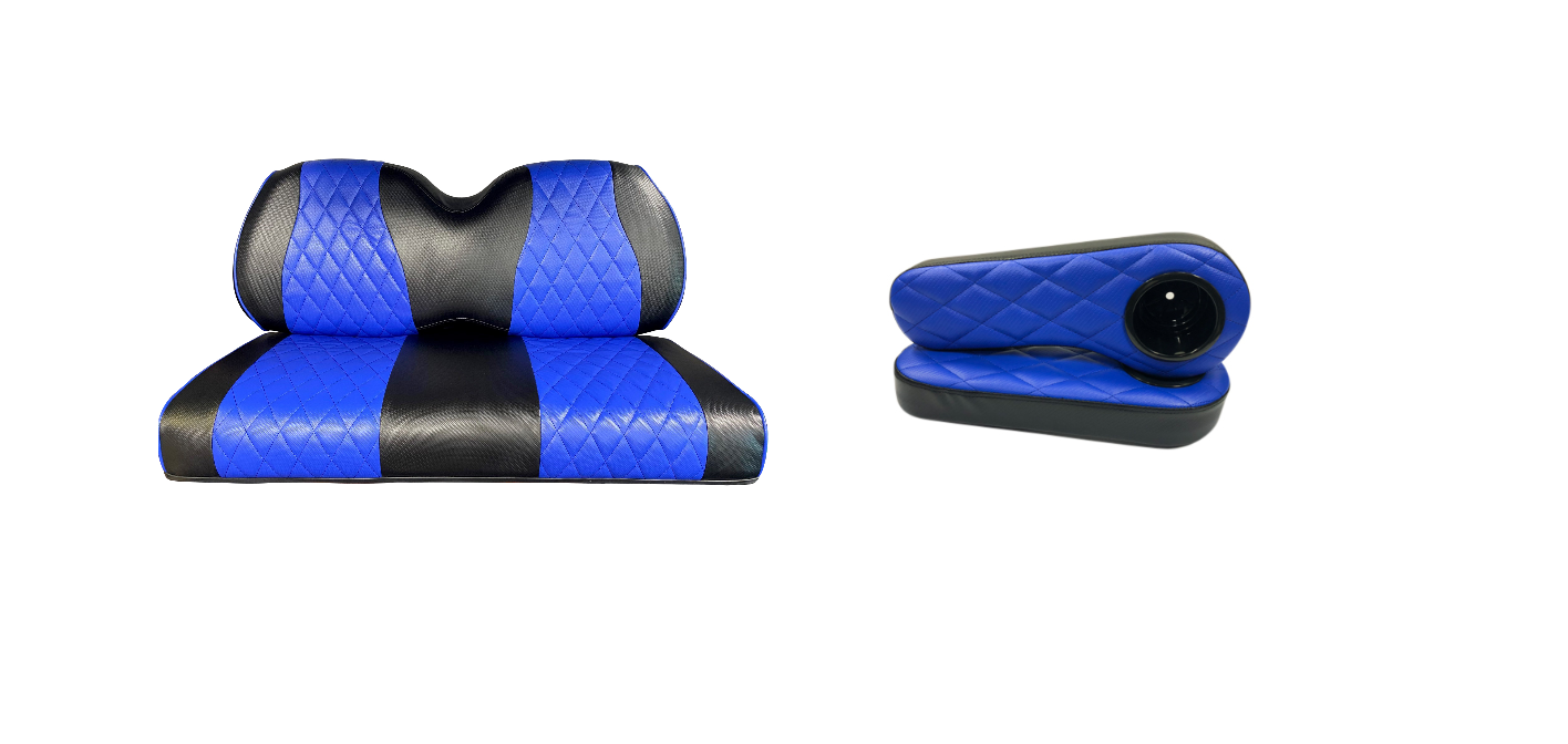 EZGO TXT/RXV - Staple On Diamond Seat Cover/ Arm Rest Combo